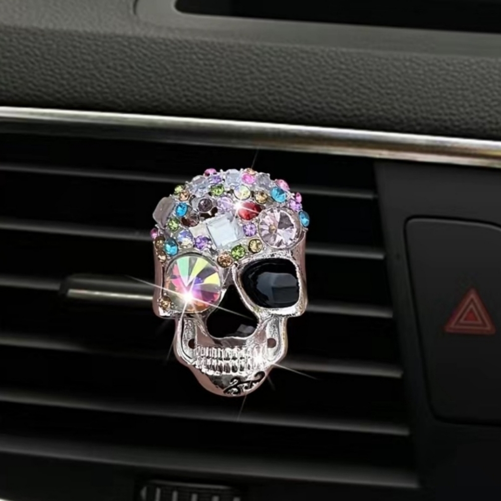 Rhinestone Skull Car Vent Air Freshener
